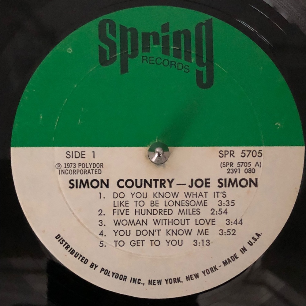 Joe Simon Vinyl Album ‘Simon Country’ 1973